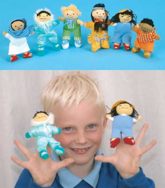 Multicultural cheap finger puppets